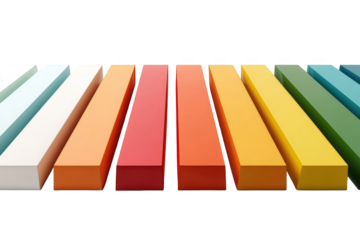 Colorful rectangular blocks in a row