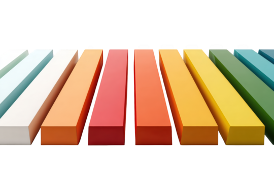 Colorful rectangular blocks in a row - Powered by Adobe
