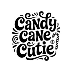 Obraz premium Candy Cane Cutie. Vector Design Isolated on White Background