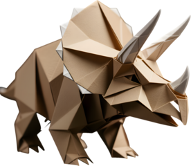 Triceratops Dinosaur Model Object Made from Paper