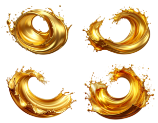 Abstract golden wave pattern illustration on white background