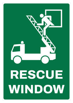 safety signs_emergency and first aid_OSHA-ANSI_uppercase text_rescue window 
