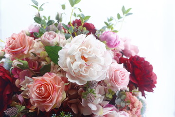 Peony's floral art works. Photography of floral art and close-up shots.