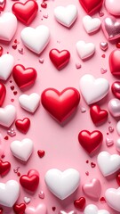 Hearts on a pink background
