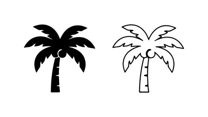 Fototapeta premium Palm tree icons with transparent background