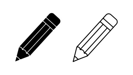 Pencil icons with transparent background