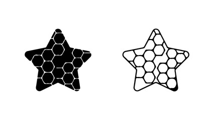 Honeycomb star shapes with transparent background