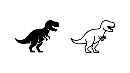 Tyrannosaurus rex icons with transparent background