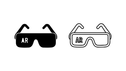 Augmented reality glasses outline with transparent background