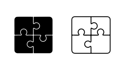 Puzzle pieces set with transparent background