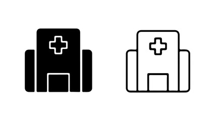 Hospital building icon with transparent background