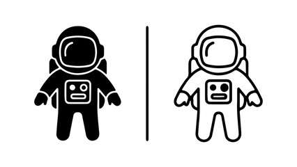 Astronaut icon set with transparent background