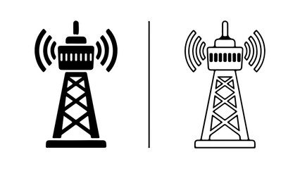 Communication tower outline with transparent background