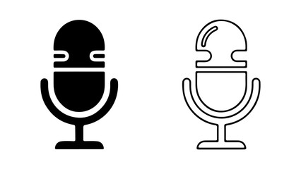 Microphone icon set with transparent background