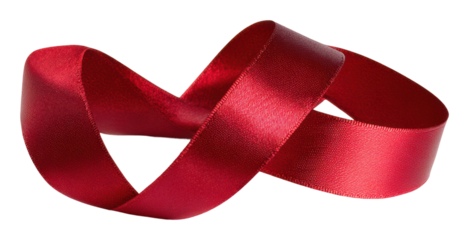 Creative gift wrapping essentials home satin red ribbon isolated on transparent background