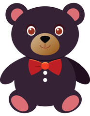 Fototapeta premium A small teddy bear silhouette, wearing a bow tie..