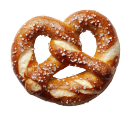 Baking soft pretzels german bakery food isolated on transparent background