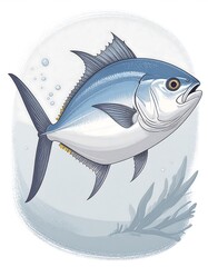 Illustration of a fish swimming in water