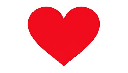 Solid red heart shape, on a clean white background