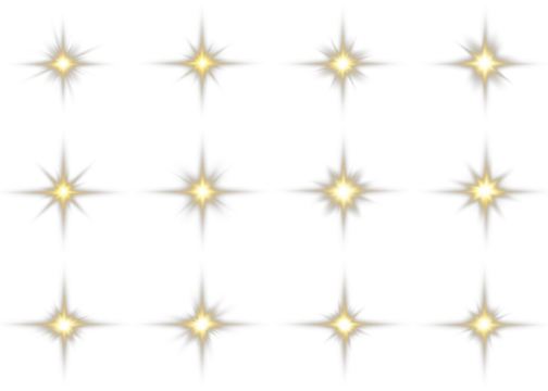 Neon glowing stars shine on a dark or transparent background. Sparkling particles float around elegantly. Ideal for cyber, electronic, or futuristic visuals. PNG