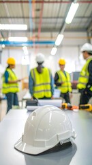 Industrial team meeting, safety first