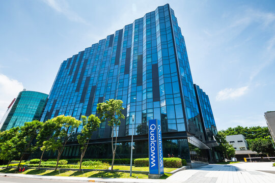 Hsinchu City, Taiwan- July 16, 2025: Building view of Qualcomm Semiconductor Corporation in Hsinchu Science Park, Taiwan. It's the world&rsquo;s leading wireless technology innovator