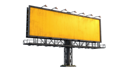 Empty billboard,  bright yellow surface