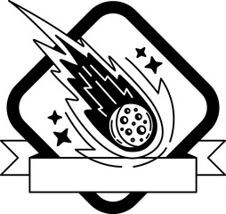 black and white logotype icon of A meteorite © Koon