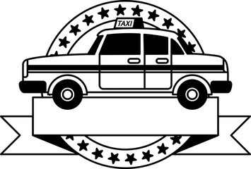 Obraz premium black and white logotype of A taxi
