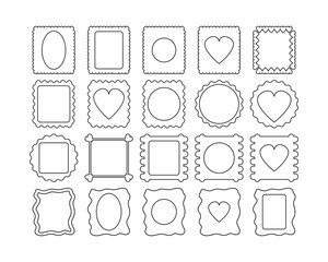 Black and White Vector frames set