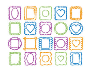 Colorful Vector rectangle and round frames set