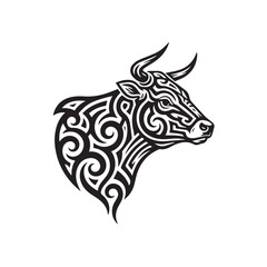 Tribal Bull Head Vector Illustration