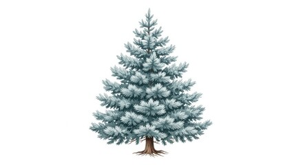 Fototapeta premium Beautiful evergreen tree standing tall in a serene setting during the winter season