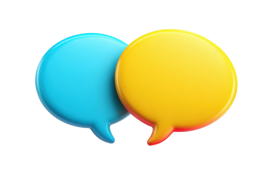 Two colorful speech bubbles - Powered by Adobe