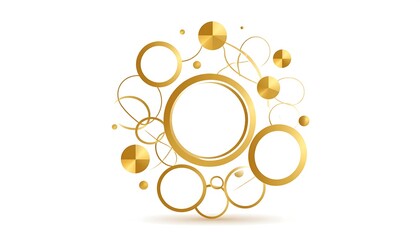 Ornate golden design, showcasing interconnected circles and spheres