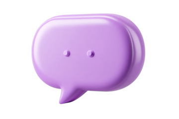 3D rendered purple speech bubble