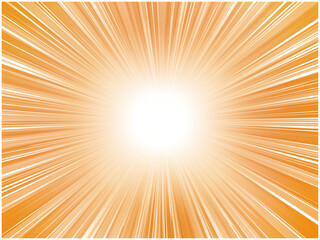 Orange Speed Lines Burst Background with Bright Light