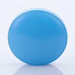 Light blue plastic cap, round shape