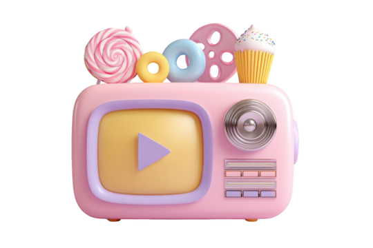 Retro TV with sweet treats