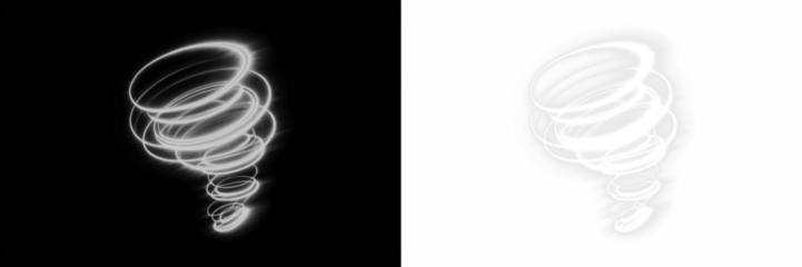 Abstract light swirl illustration on contrasting backgrounds, showcasing dynamic movement and energy, ideal for creative design projects and visual storytelling concepts