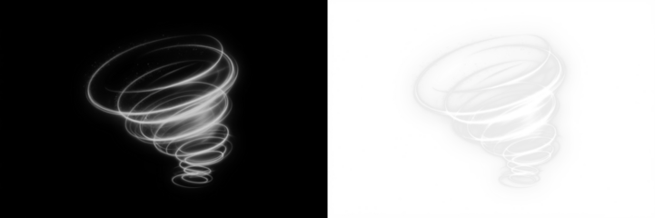 Abstract swirling light vortex illustration on contrasting backgrounds, showcasing dynamic movement and energy, ideal for creative design projects and visual storytelling concepts