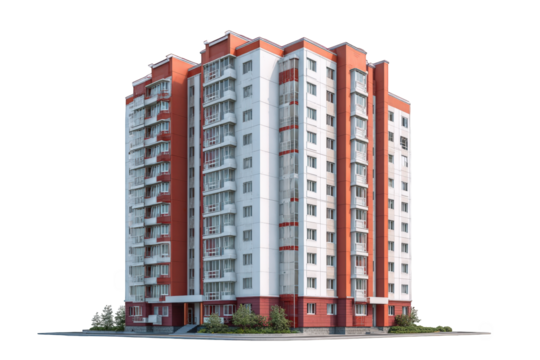 Modern apartment building, 3D render