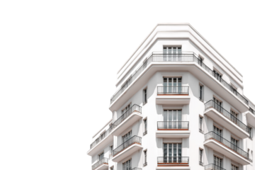 Corner of a modern white apartment building