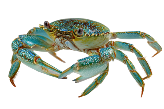 Striking crab specimen of the seas with a mesmerizing texture and intricate patterns exhibiting its beauty and unique attributes in a detailed wildlife capture the captivating crab