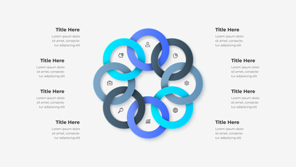 Infographic featuring an interlinked chain design, representing connectivity and unity, with placeholders and business icons enhancing clarity and organization