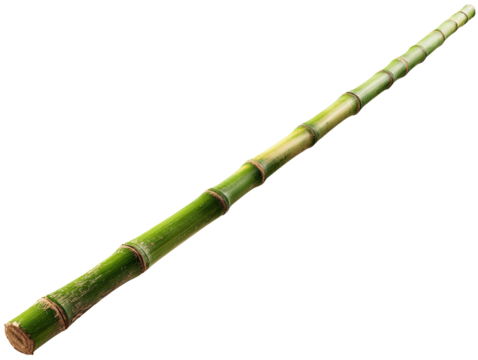 Green bamboo pole segment with nodes and textured surface conveying natural calmness