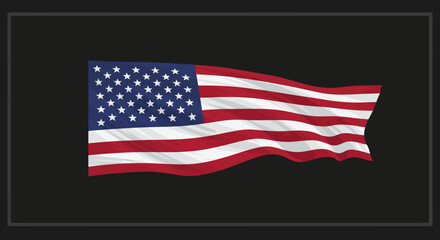 Dynamic waving american flag rippling in the wind patriotic symbol of the united states of america symbolizing freedom and democracy isolated on white background