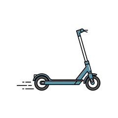 Electric scooter illustration with motion lines, modern urban transportation.