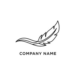 Elegant Feather Quill Logo Design for Writing and Creativity.