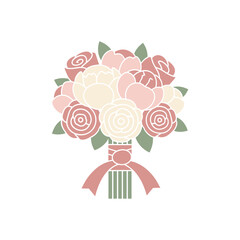 Elegant Floral Bouquet with Roses and Peonies for Wedding Decor.